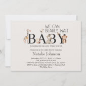 Invitation Baby shower Zoo Nursery Animaux (Devant)