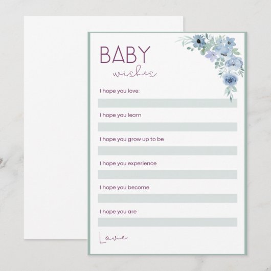 Invitation Baby showers (Devant / Derrière)