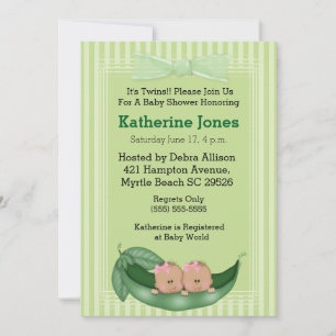 Invitation Baby showers de filles jumelles afro-américaines I