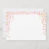 Invitation Baby showers jumeaux Filles Rose et or (Dos)