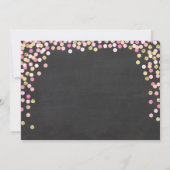 Invitation Baby showers jumeaux Filles Rose et or (Dos)