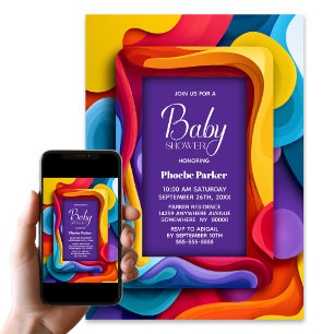 Invitation Baby-Showing Coloré