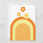 Invitation Baby-Showing Rétro Groovy 70s Fleur de la Paix (Dos)