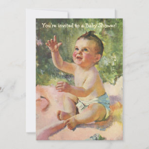 Invitation Baby-Showing Vintage, Enfant Enfants Fille Féminin