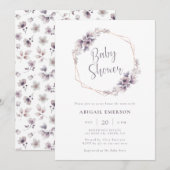Invitation Baby-Showing Violet (Devant / Derrière)