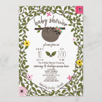 Baby Sloth fille Baby shower verdure