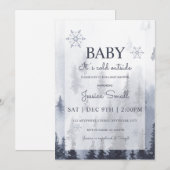 Invitation Baby Son Froid À L'Extérieur Baby shower Invitatio (Devant / Derrière)