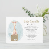 Invitation Baby Sprinkel by Mail - girafe neutre + boîte (Debout devant)