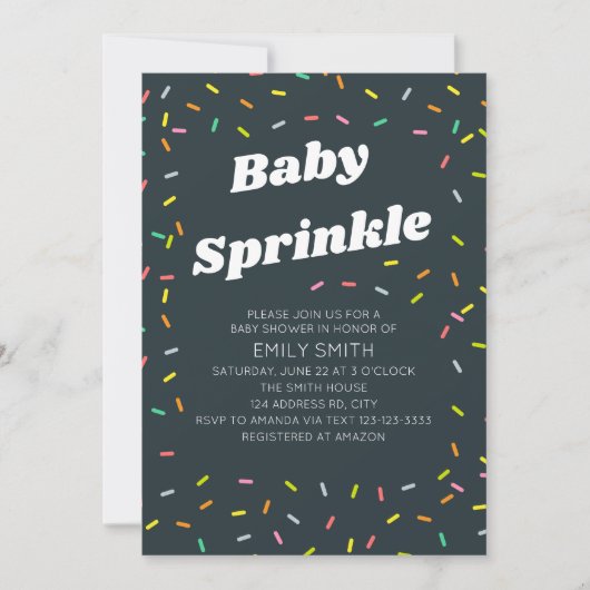 Invitation Baby Sprinkle (Devant)