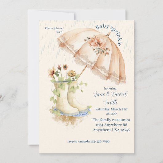 Invitation Baby Sprinkle (Devant)