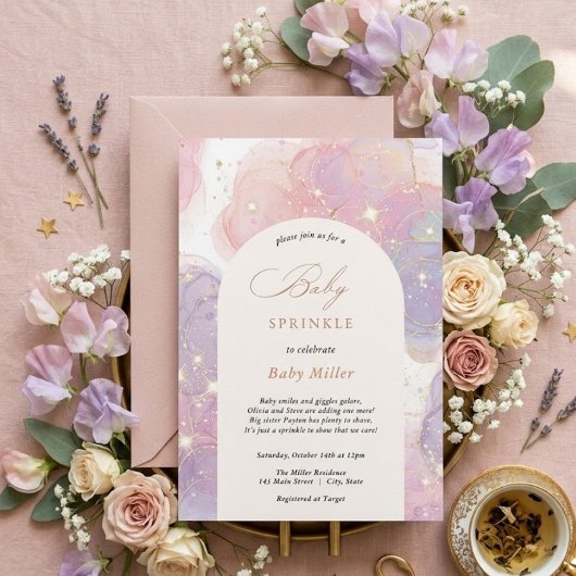 Invitation Baby Sprinkle Arc-en-ciel
