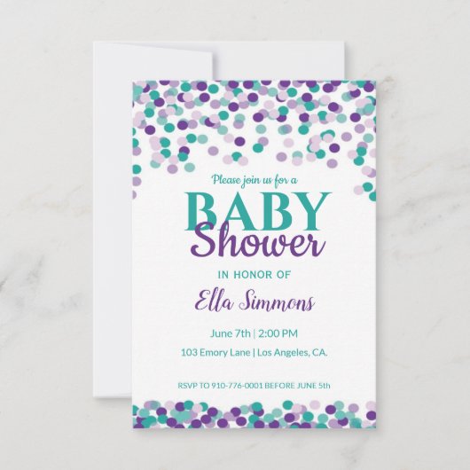 Invitation Baby Sprinkle | Baby Shower (Devant)