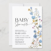 Invitation Baby Sprinkle Bébé Bleu (Devant)