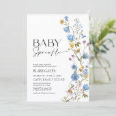 Invitation Baby Sprinkle Bébé Bleu (Debout devant)