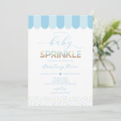 Invitation Baby Sprinkle Bébé Bleu Shower (Debout devant)