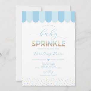 Invitation Baby Sprinkle Bébé Bleu Shower