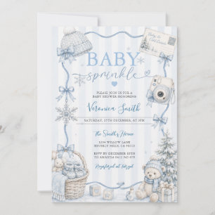 Invitation Baby Sprinkle Ours d'Hiver Flocons de Neige