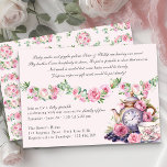 Invitation Baby Sprinkle Tea Party Vintage rose Roses Douche<br><div class="desc">Elégante et charmante baby shower rose à fleurs invitation à la fête du thé pour un bébé saupoudré célébrant votre deuxième enfant. Parfait pour la variété de thèmes dont le bébé est brassage, roseraie rose jardin fleuri et vintage, inspiré par le romantisme de l'ère de la régence de bridgerton. L'invitation...</div>