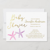 Invitation Baby Starfish Girl Baby shower (Devant)