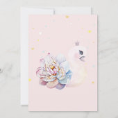 Invitation Baby Swan Flower rose Anniversaire (Dos)