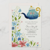 Invitation Baby Tea Party Douche (Devant / Derrière)