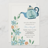 Invitation Baby Tea Party Douche (Devant / Derrière)