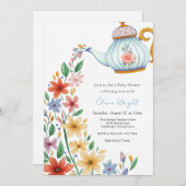 Invitation Baby Tea Party Douche (Devant / Derrière)