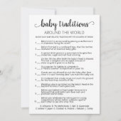 Invitation Baby Traditions jeu Baby shower party Card (Devant)