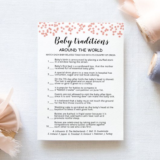 Invitation Baby Traditions jeu Baby shower party Card