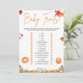 Invitation BABY TRAITS JEU Baby shower facile Citrouille de j (Debout devant)