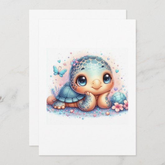 Invitation baby turtle (Devant / Derrière)