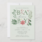 Invitation Baby Winter Blooms Classy Botanical Baby Shower (Devant)