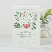 Invitation Baby Winter Blooms Classy Botanical Baby Shower (Debout devant)