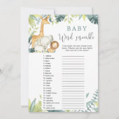 Invitation Baby word scramble safari jeu de baby shower (Devant)