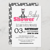 Invitation Baby Zebra, Baby shower (Devant / Derrière)