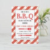 Invitation BabyQ Baby shower Barbecue Douche Couple pour bébé (Debout devant)