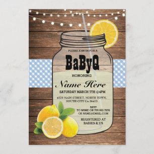 Invitation BaByQ Baby shower de révélation de genre Blue Chec