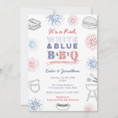 Invitation BabyQ Memorial Day Fireworks Baby shower Couples (Devant)