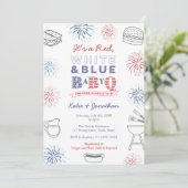 Invitation BabyQ Memorial Day Fireworks Baby shower Couples (Debout devant)