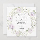 Invitation Baby's Breath and Purple Roses Wedding (Devant)
