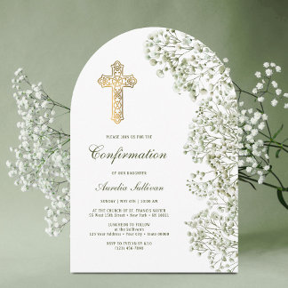 Invitation Baby's Breath Arch Confirmation