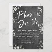 Invitation Baby's Breath Chalkboard S'il vous plaît rejoignez (Devant)