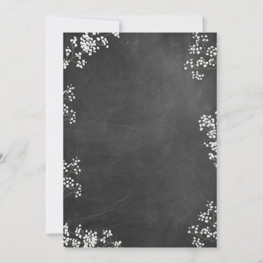 Invitation Baby's Breath Chalkboard S'il vous plaît rejoignez (Dos)