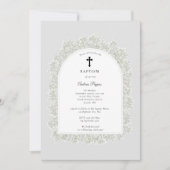 Invitation Baby's Breath Gypsophila Baptism Christening (Devant)