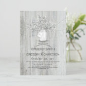 Invitation Baby's Breath Mason Jar Rustic Engagement Party (Debout devant)
