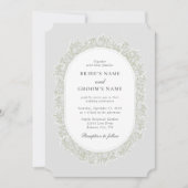 Invitation Baby's Breath Monogram Gypsophila Floral Wedding (Devant)