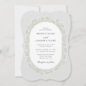 Invitation Baby's Breath Monogram Gypsophila Floral Wedding (Devant)