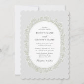 Invitation Baby's Breath Monogram Gypsophila Floral Wedding (Devant)