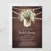 Invitation Baby's Breath Pot Mason Jar avec Code QR pour Show (Devant)