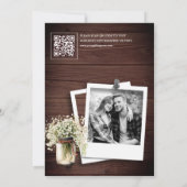 Invitation Baby's Breath Pot Mason Jar avec Code QR pour Show (Dos)